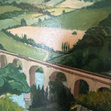 Painting, oil on canvas landscape of Clecy