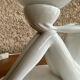 Design lamp in white ceramic and opaline, circa 1980