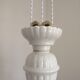 French Counter Balance Ceiling Light White Porcelain & Opaline Glass Shade