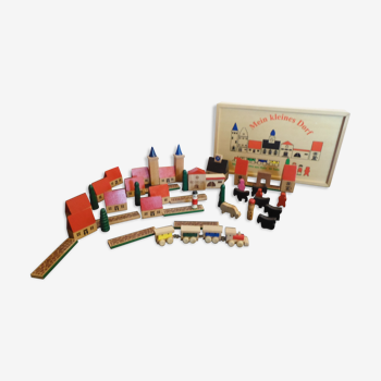 Wooden game box, wooden village