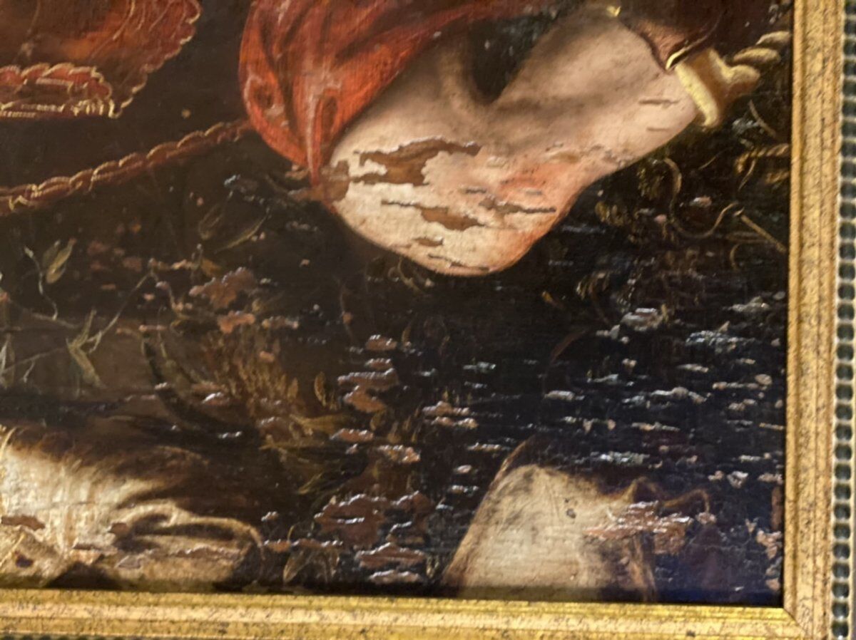 Fragment of an oil on panel, 18th century