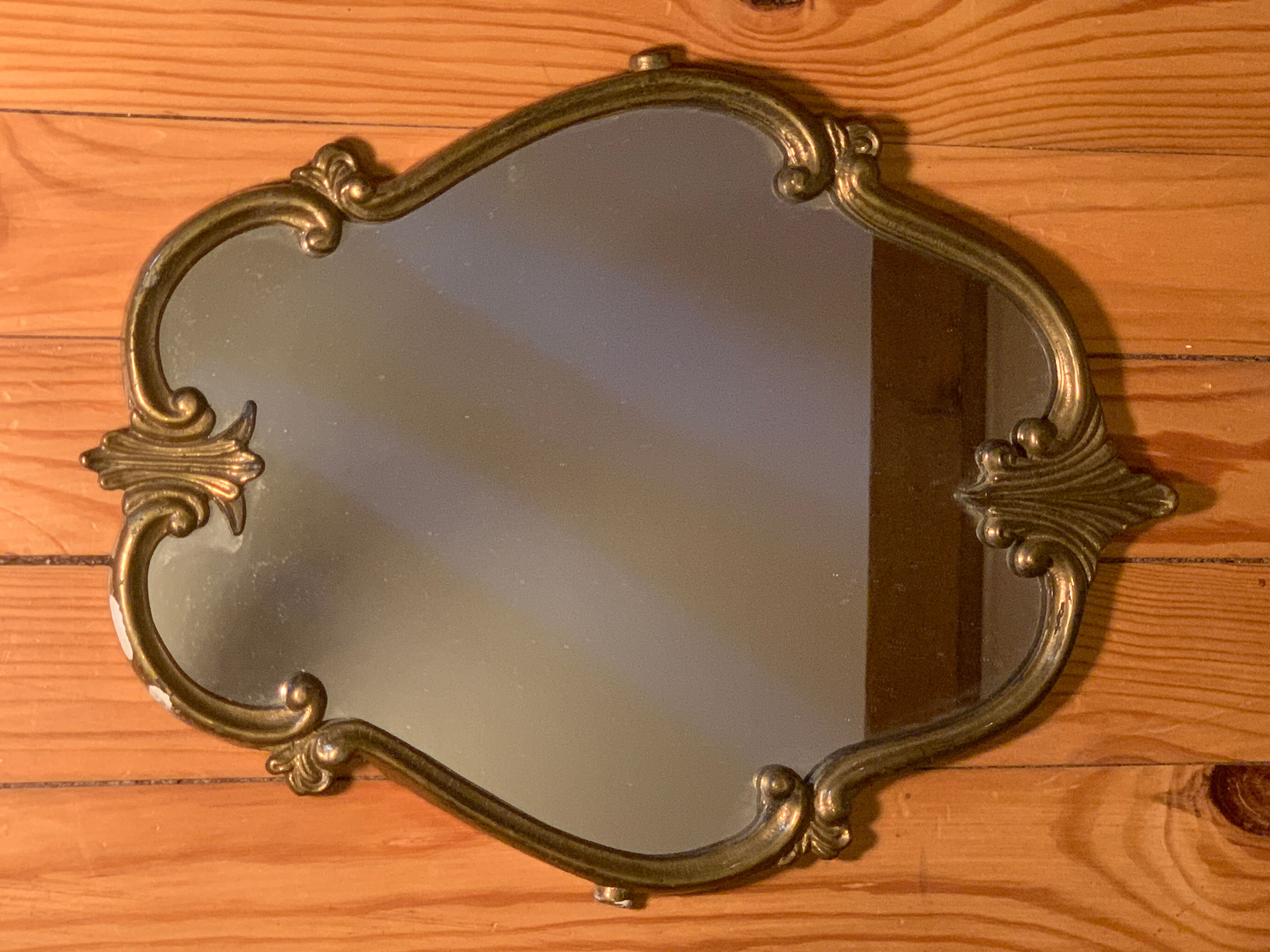 Golden baroque mirror 28x37cm