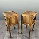 Pair of Louis XV style bedside tables in wood, 20th century