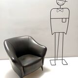 Fauteuil gris foncé dans le style de Gio Ponti pour Casa e Giardino, Italie