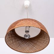 Lampe suspendue en osier du Japon des années 1970