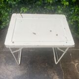 Folding iron side table