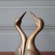 Vintage bookends, animal bookends, heron head, bird, brass sculpture, interior decor.