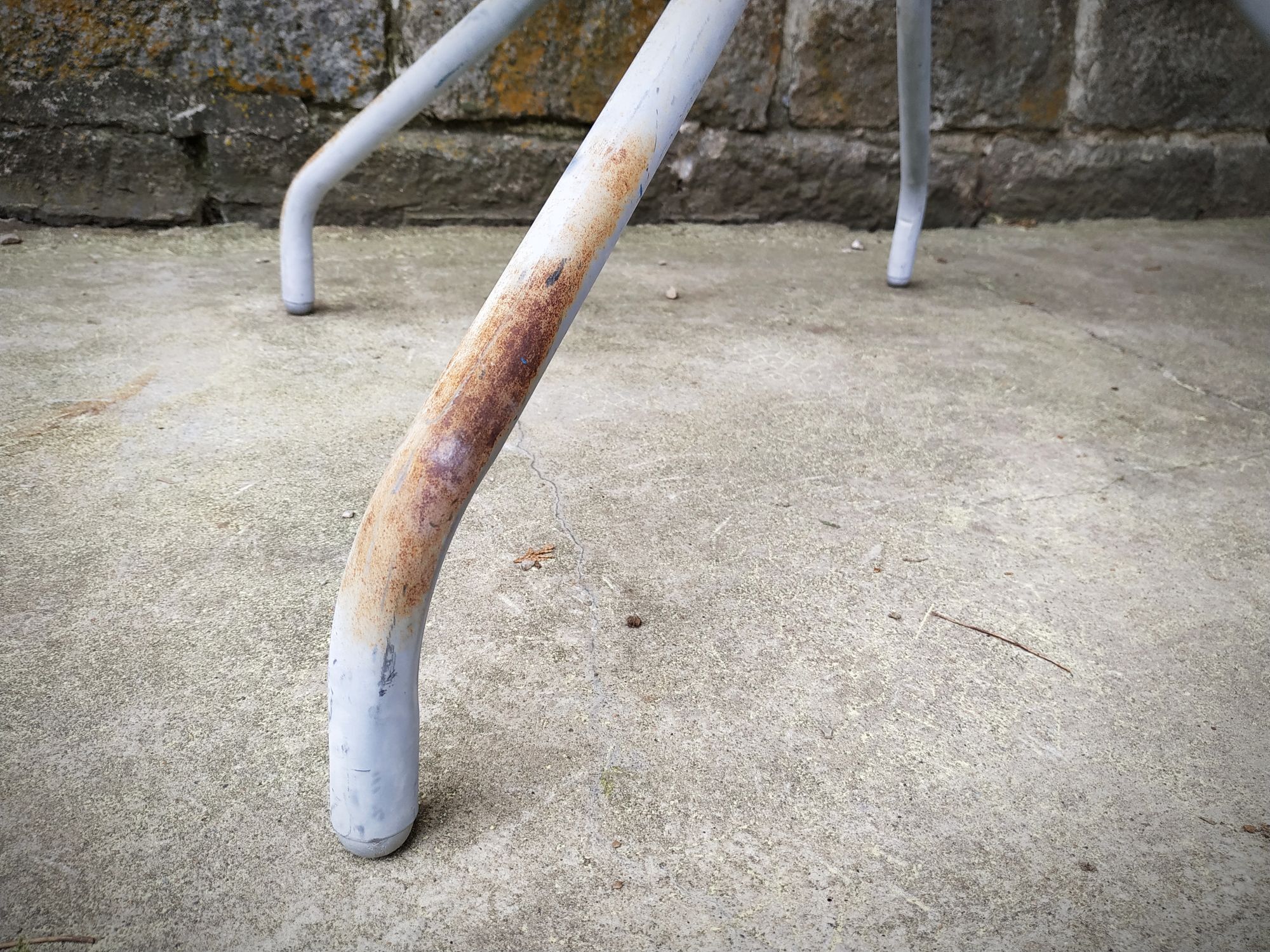 Old garden pedestal table