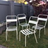 4 metal bistro terrace chairs