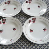 Suite of 4 dinner plates Sarreguemines
