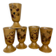 Set of 5 hand-decorated floral mazagrans