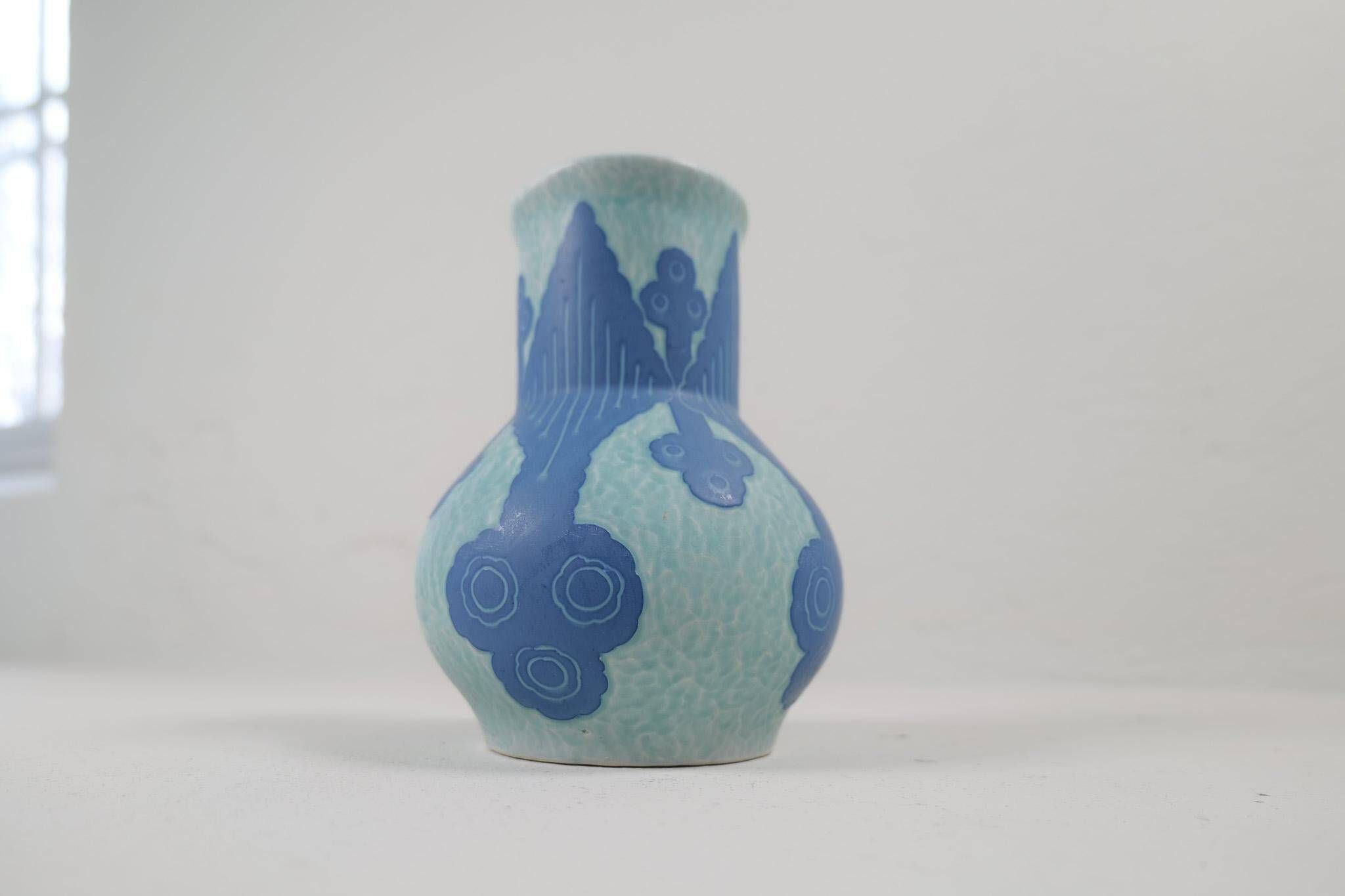 Vase Art Déco Sgraffito Gustavsberg Josef Ekberg Suède 1922