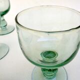 Set of 8 vintage water green glasses