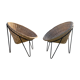 Pair of wicker "basket" armchairs