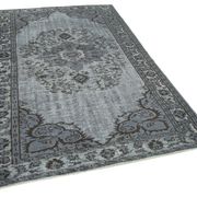 Hand-knotted rustic anatolian 1980s 160 cm x 258 cm grey carpet