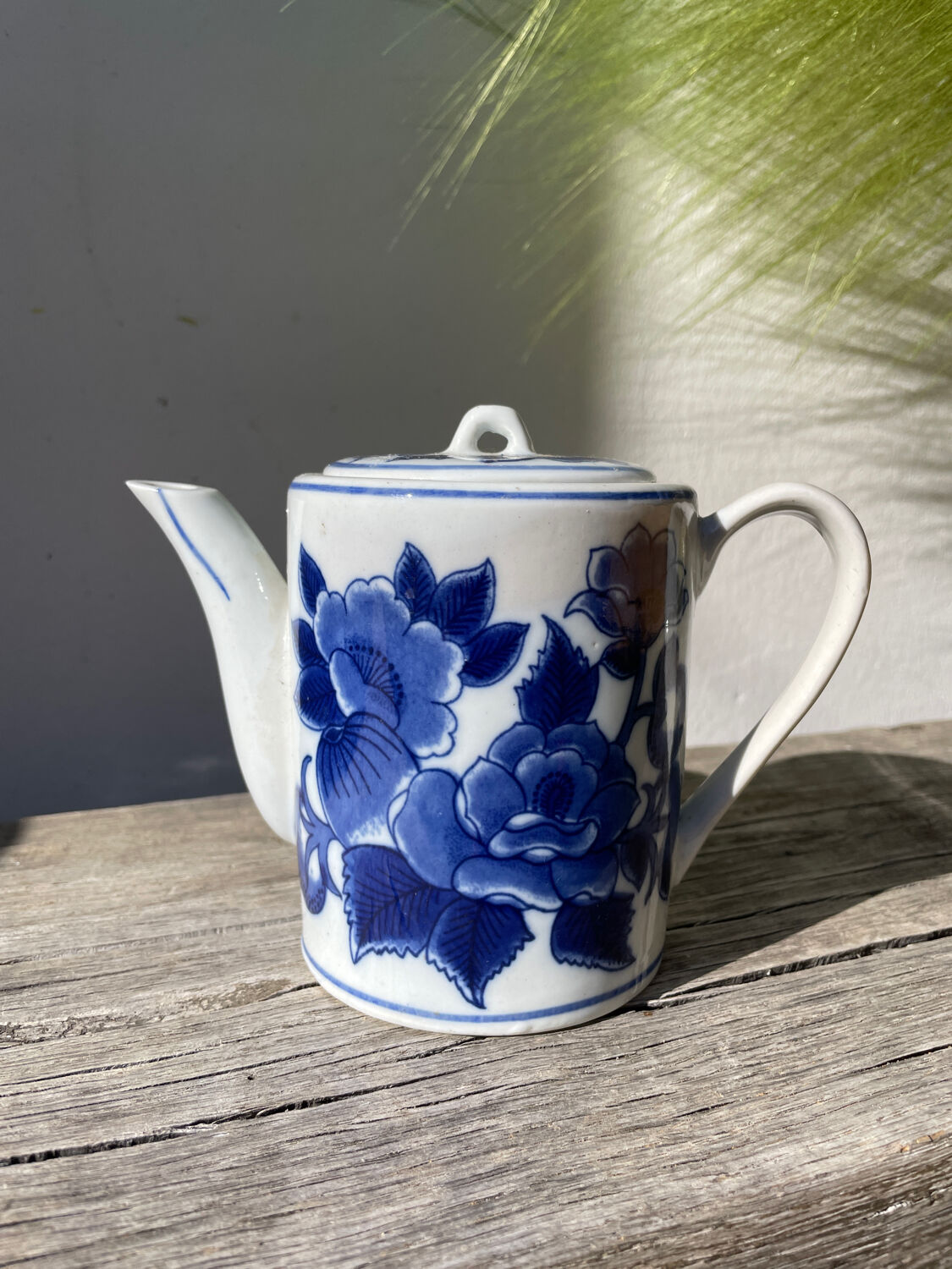 Asian blue and white ceramic teapot