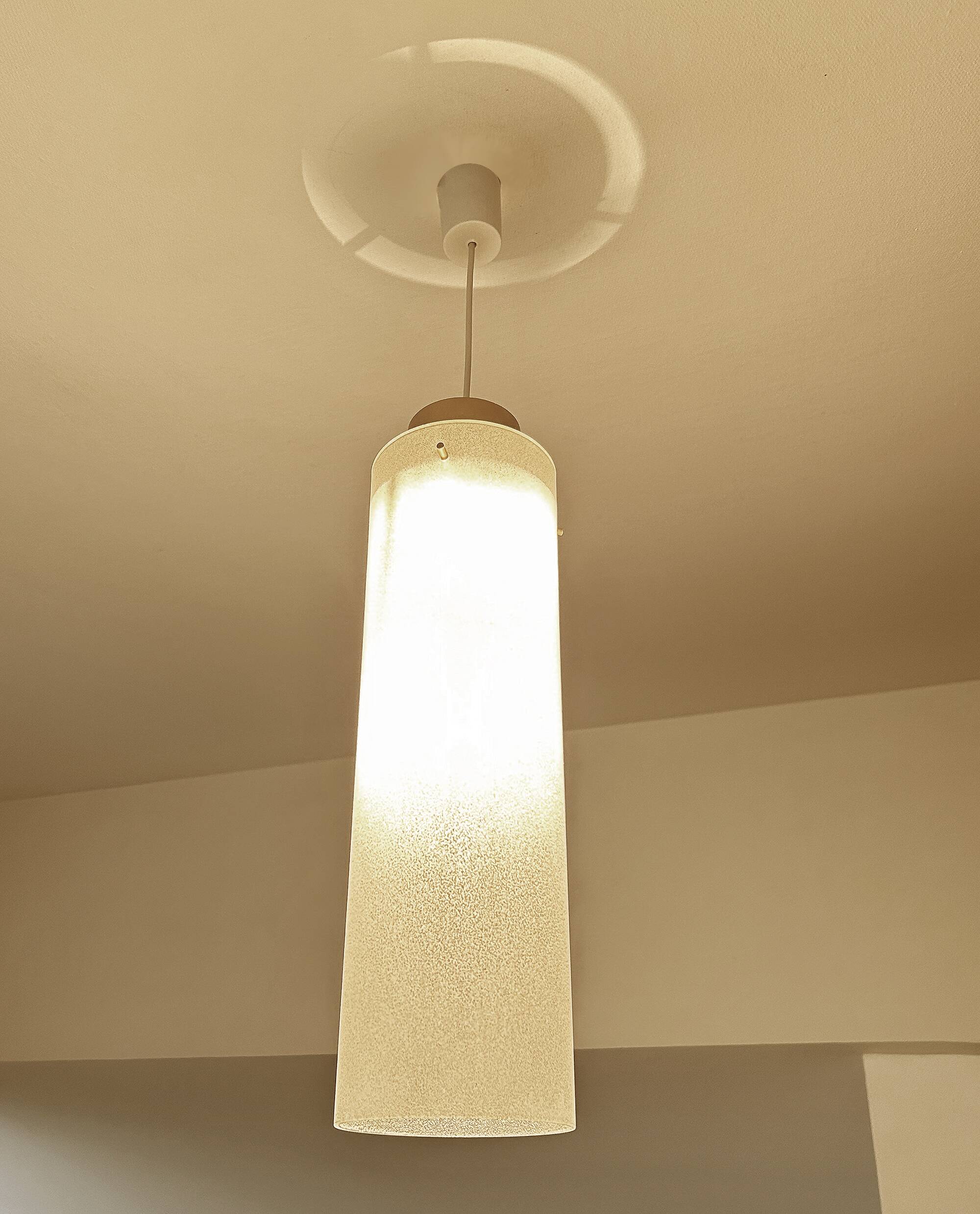Large vintage glass pendant light, 60s
