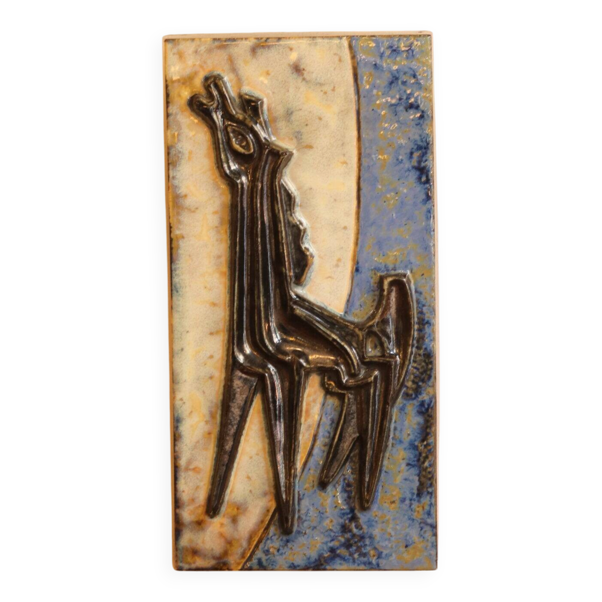 Wall ceramic in stoneware signed Guérin (Bouffioulx)