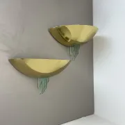 Set of two minimalist wall lights in the style of sciolari from baulmann, germany, 1980s