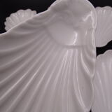 Set of 7 cups in white porcelain and in the shape of a shell - Pillivuyt around 1940