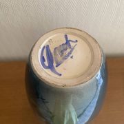 Grand vase en ceramique laquée signée Grech