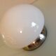 Bedside lamp in white opaline and chromed metal, 70s-80s