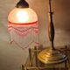 1920 lamp wood and bronze clichy glass 30x25