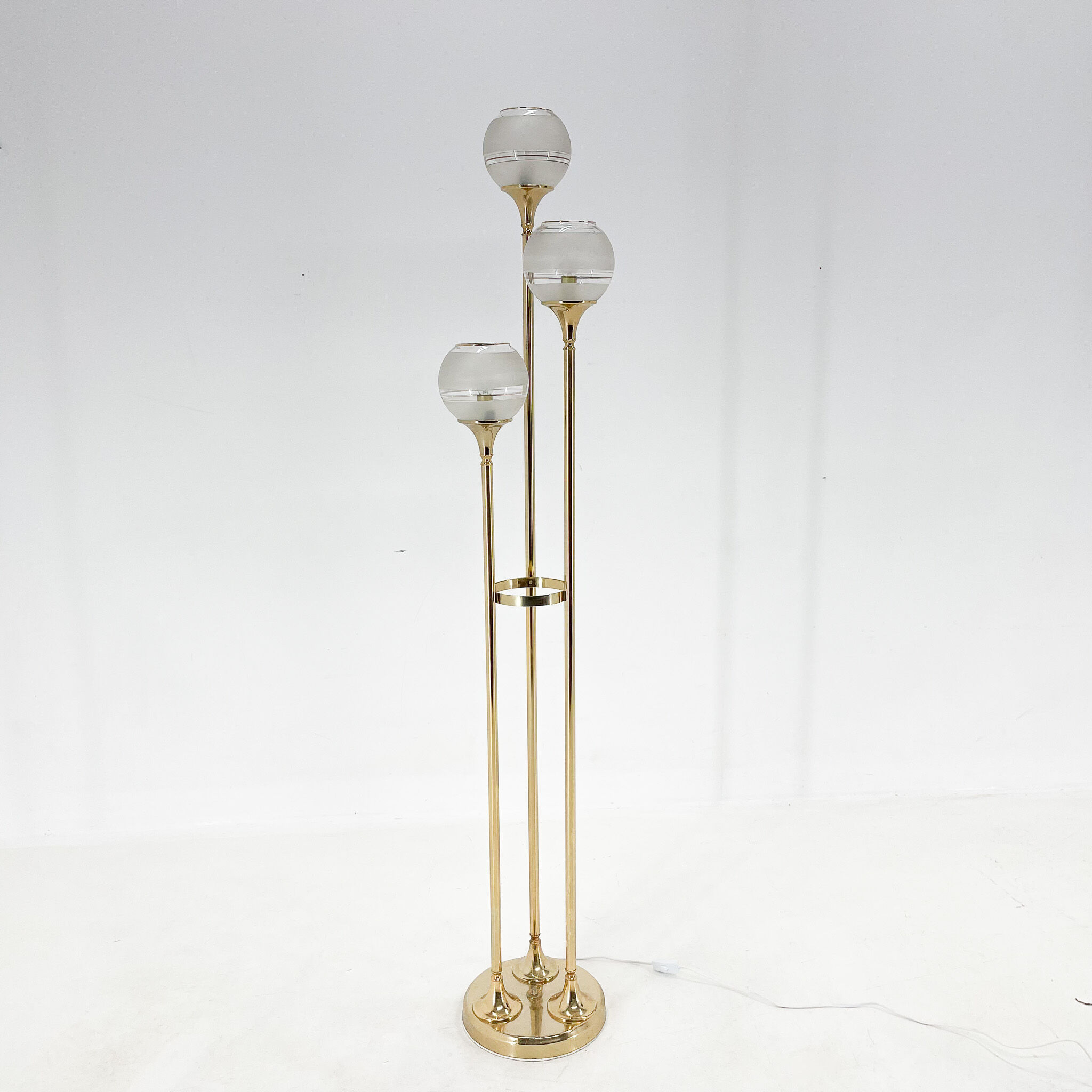 1970's italian metal & glass floor lamp