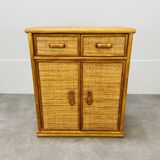 Rattan chest of drawers 60s