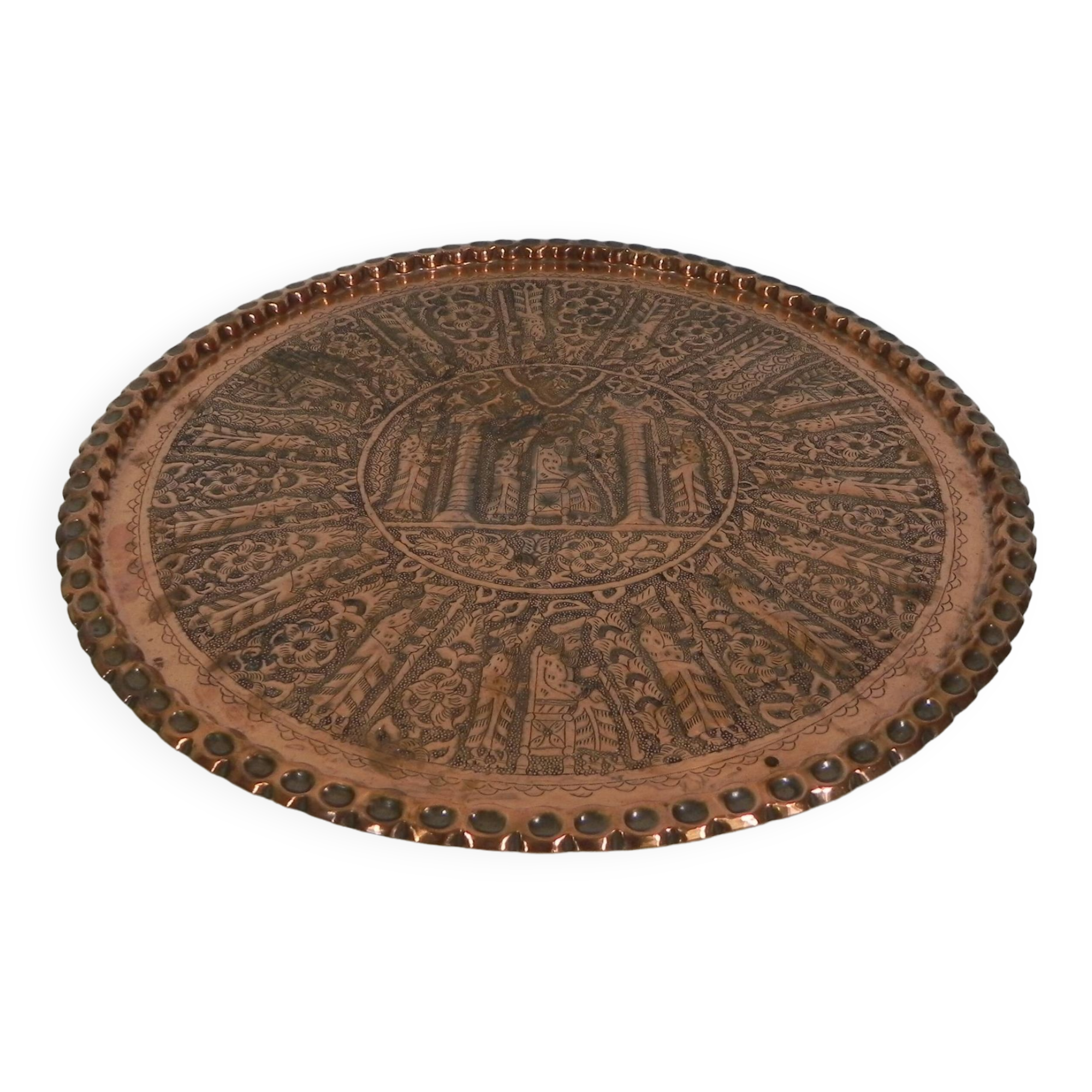 Copper tray, diameter 63.5 cm