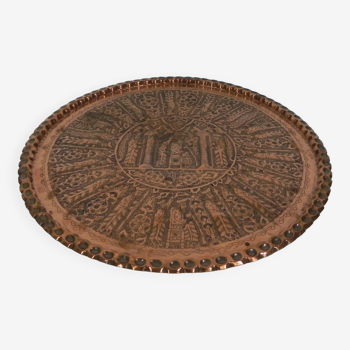 Copper tray, diameter 63.5 cm