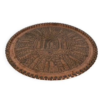 Copper tray, diameter 63.5 cm