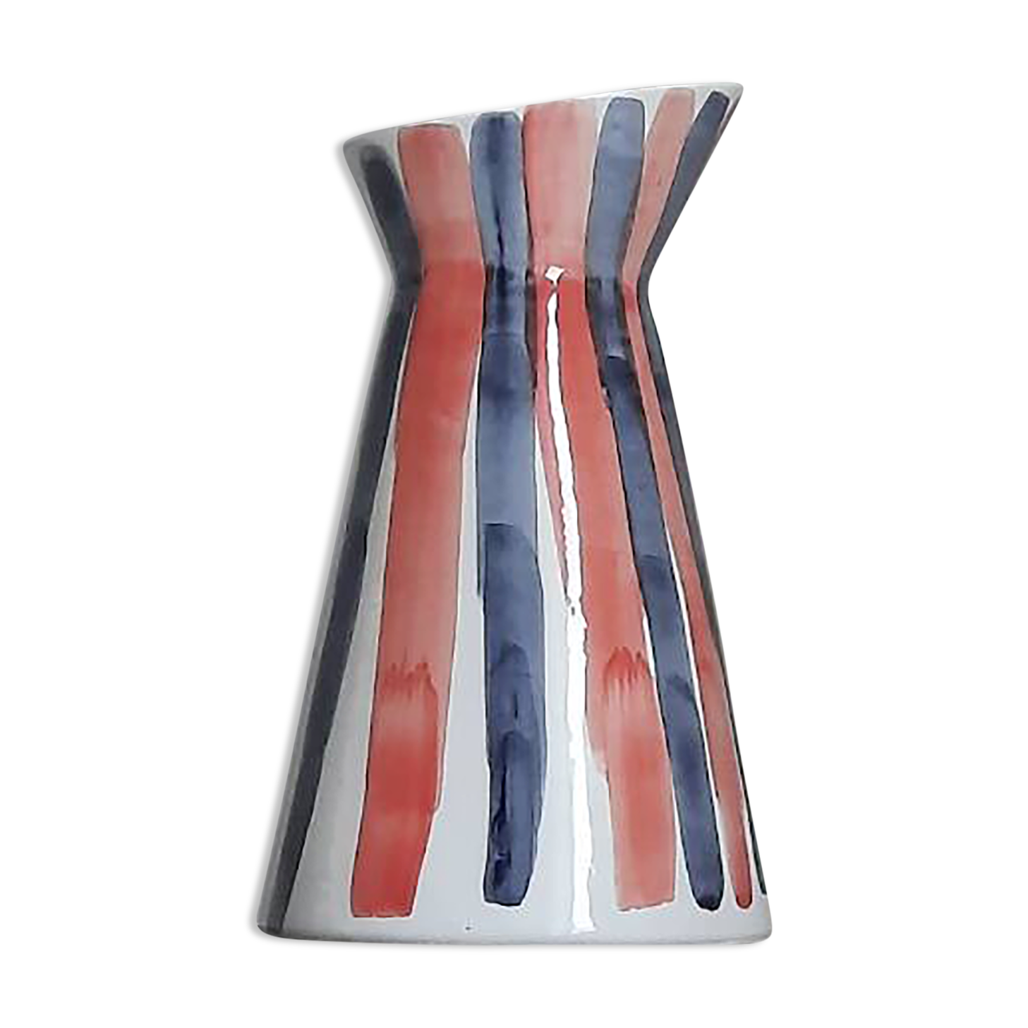 Navy and coral pitcher