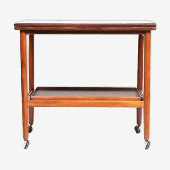 1960s Arrebo Møbler Danish Rosewood Folding Top Serving Trolley