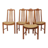 Set of 4 Danish Teak Dining Chairs 1960s, Mid Century Vintage Chairs, Beige