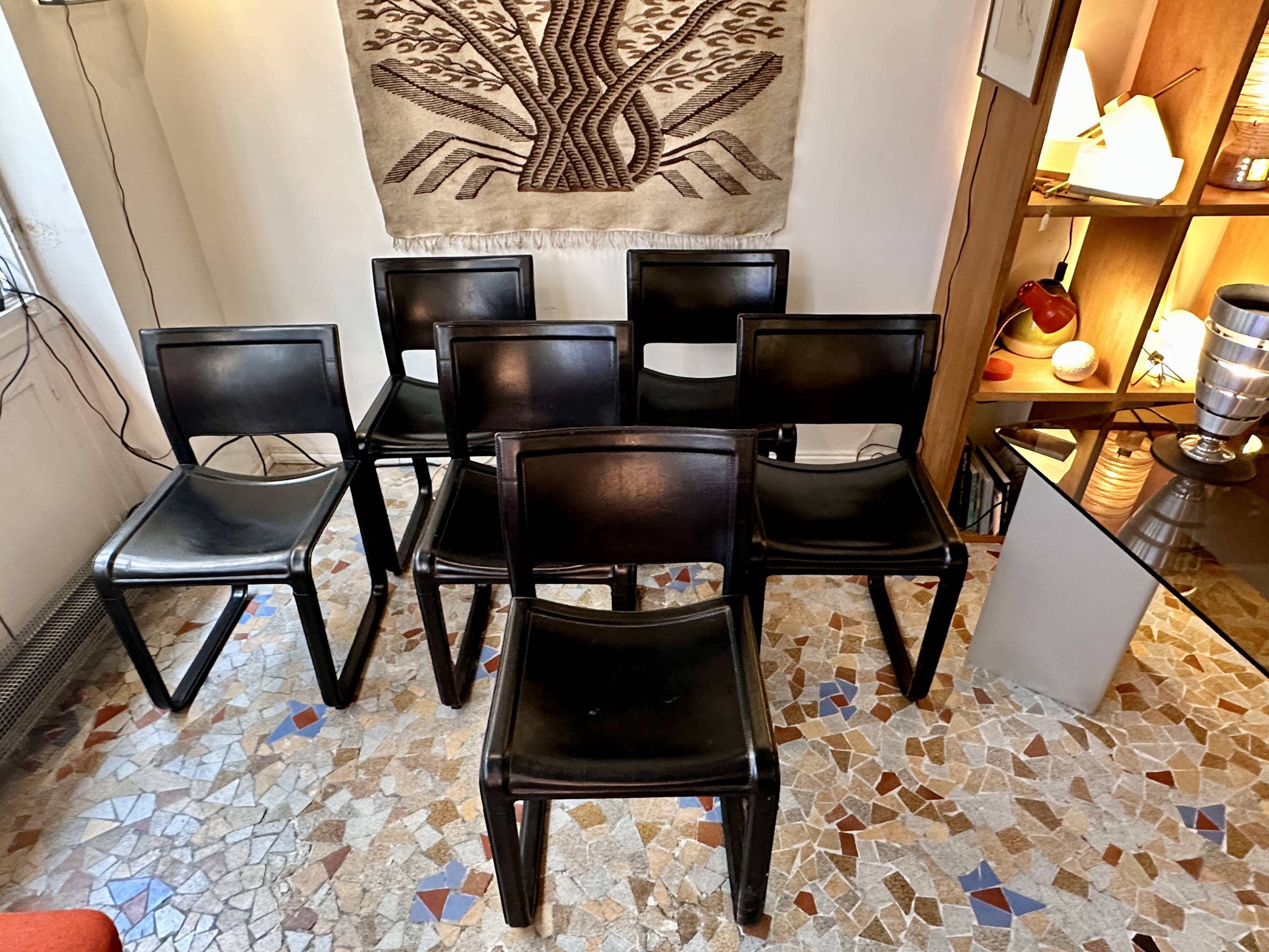 Set of six Mattéo Grassi chairs