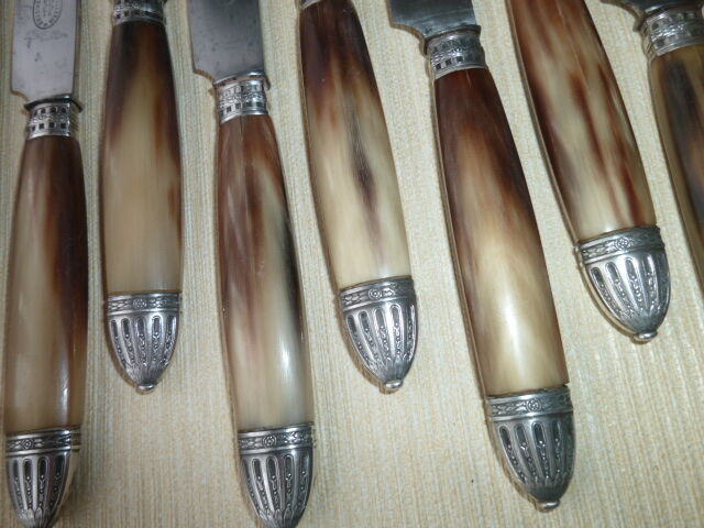 Box of 12 old table knives and 12 cheese knives Superior cutlery AB