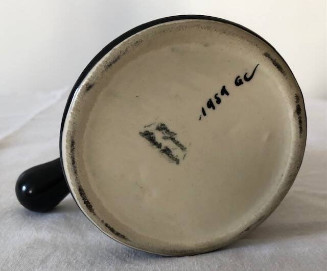 St Jean decorated earthenware teapot signed handmade decor