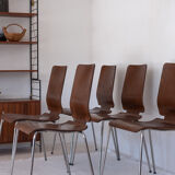 Suite of 6 scandinavian design chairs