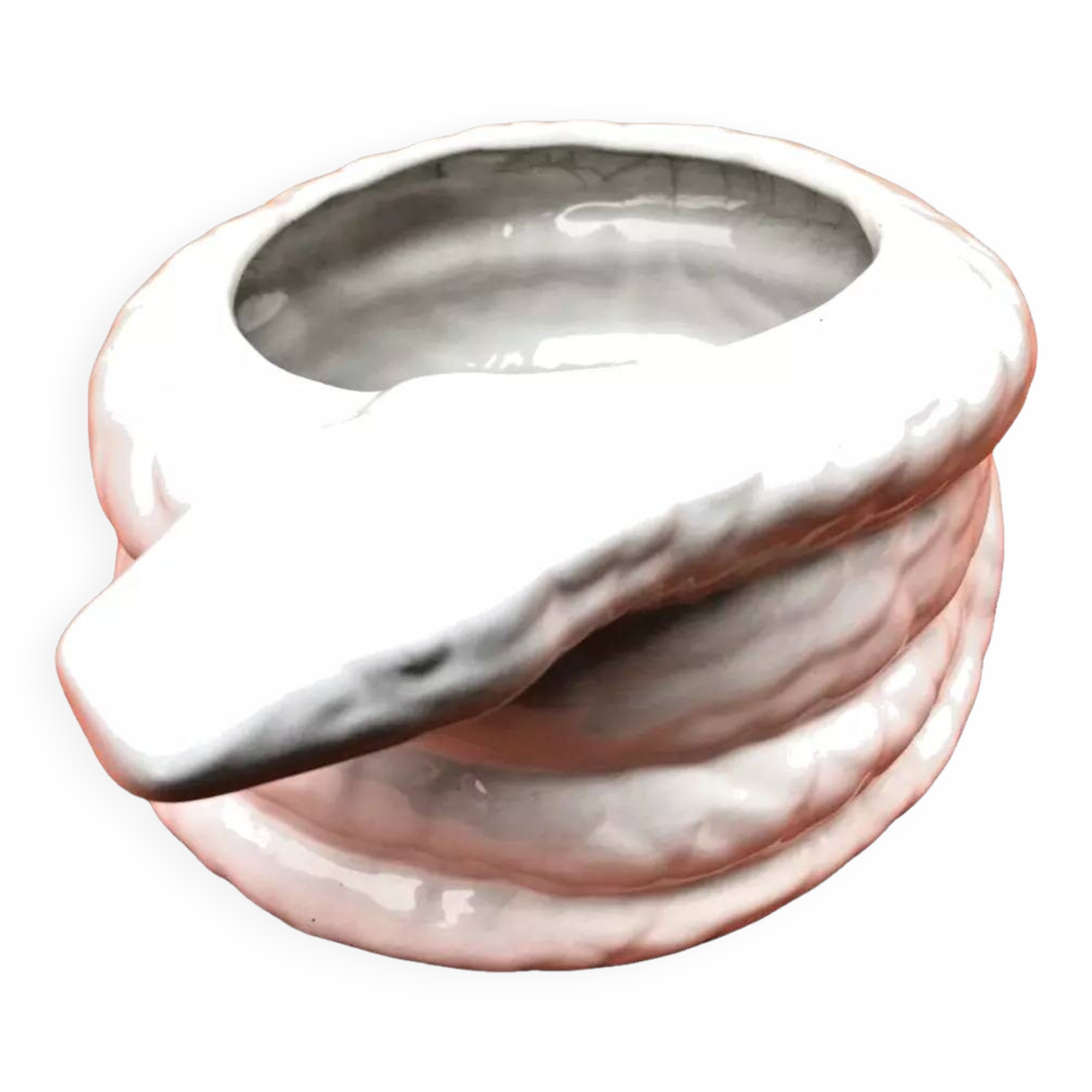 Planter / Decorative pot Snake shape White ceramic