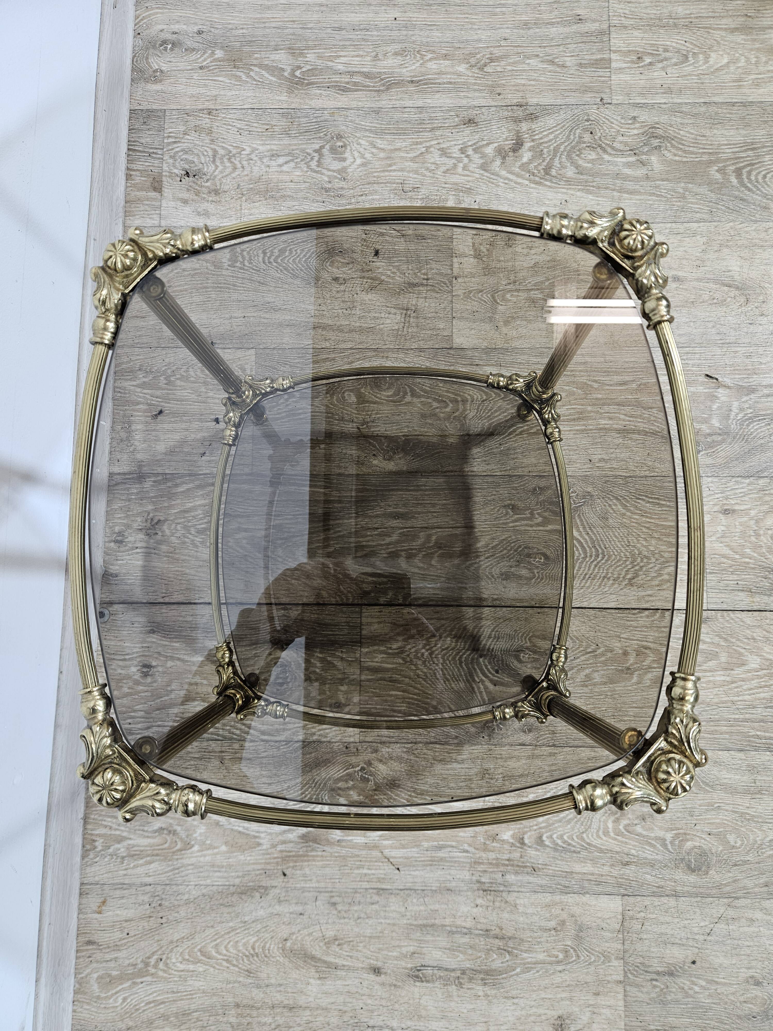 Brass side table, France, 1950s.