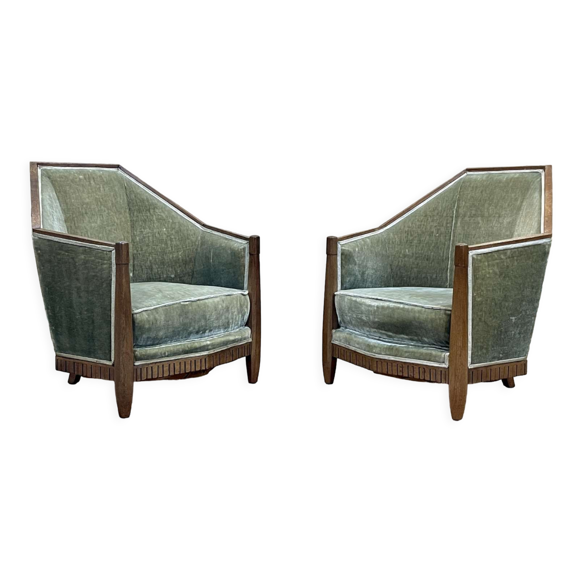 Paire de fauteuils époque Art déco en acajou massif