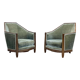 Paire de fauteuils époque Art déco en acajou massif