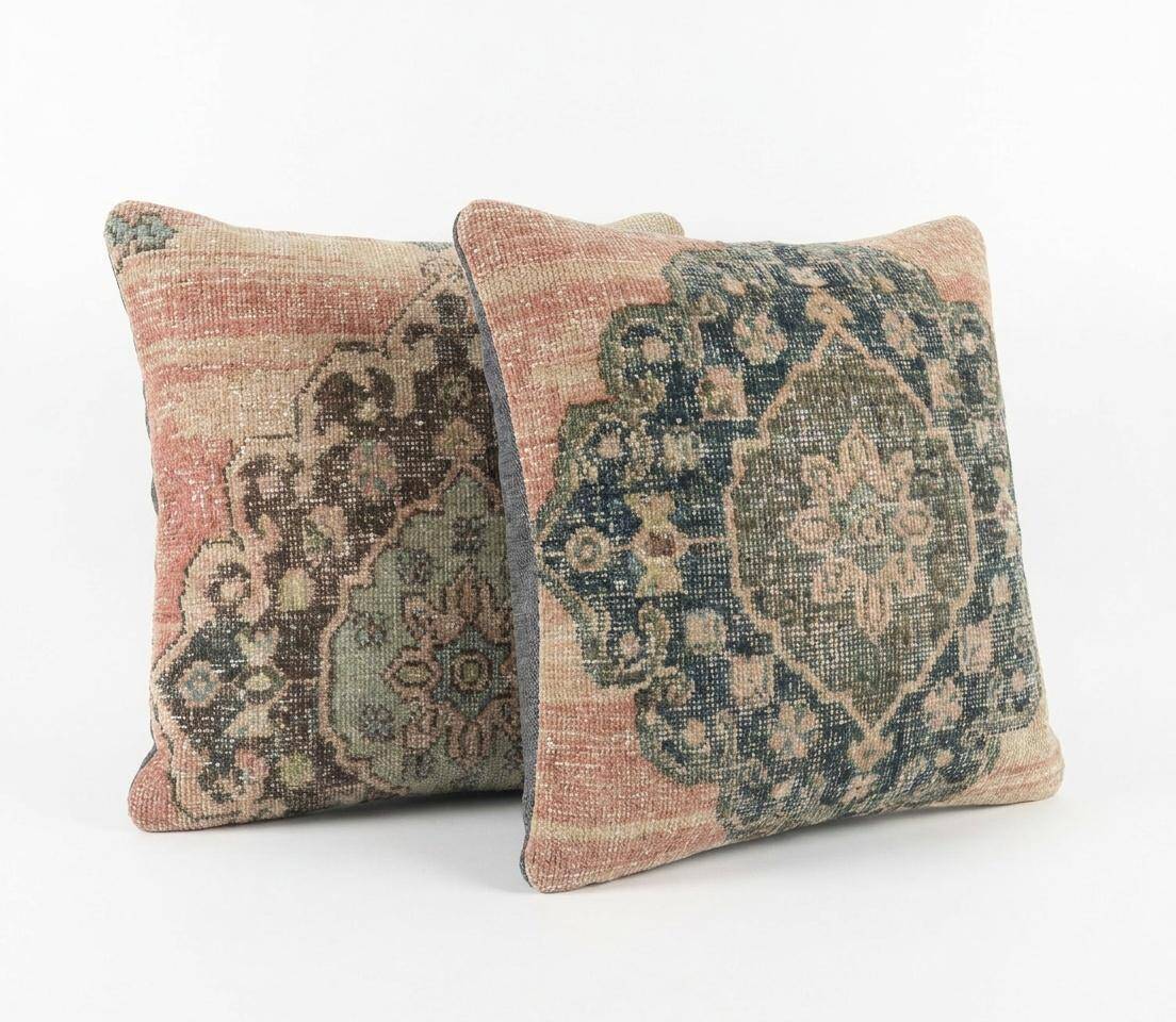 Set of 2 vintage Turkish cushion covers 51x51 cm