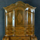 Italian cabinet Louis XV has crossbow façade in walnut and mark