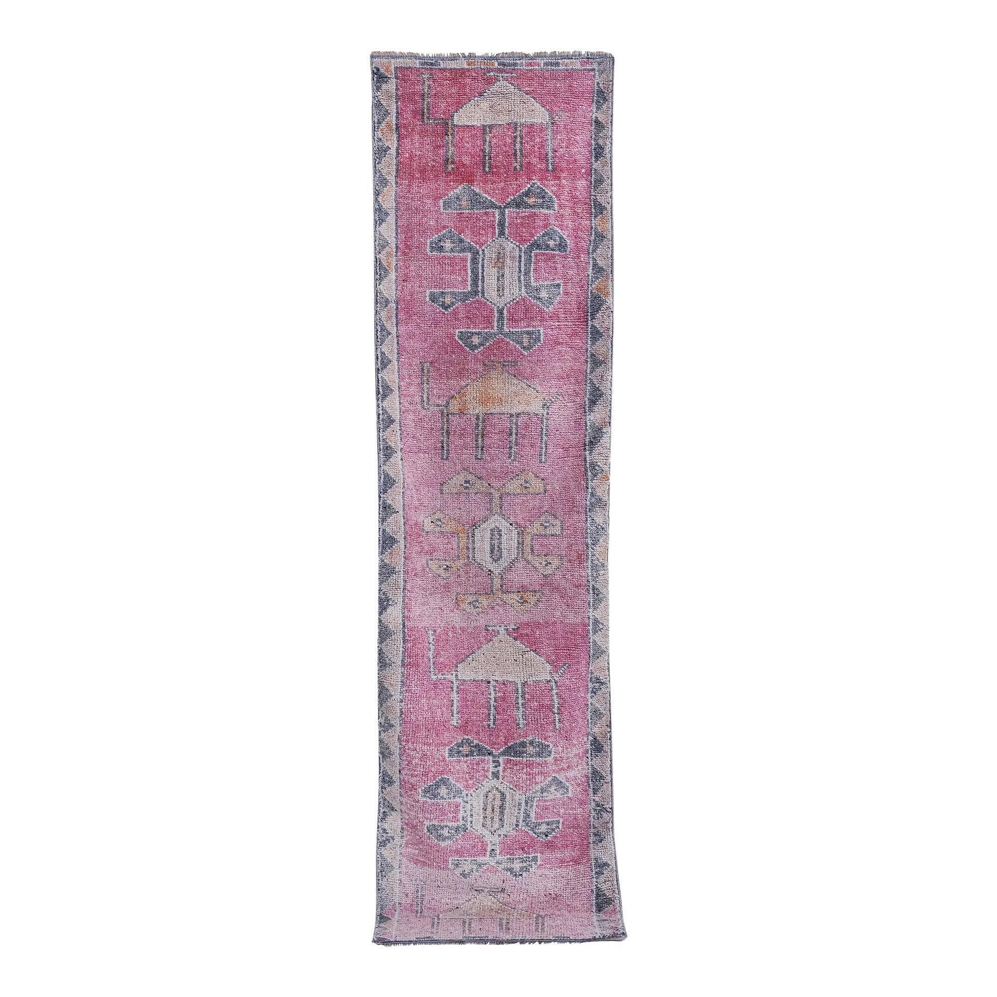 Vintage Turkish hallway rug 89x325 cm