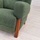 1960s, scandinavian design, restored high-back recliner, oak wood.