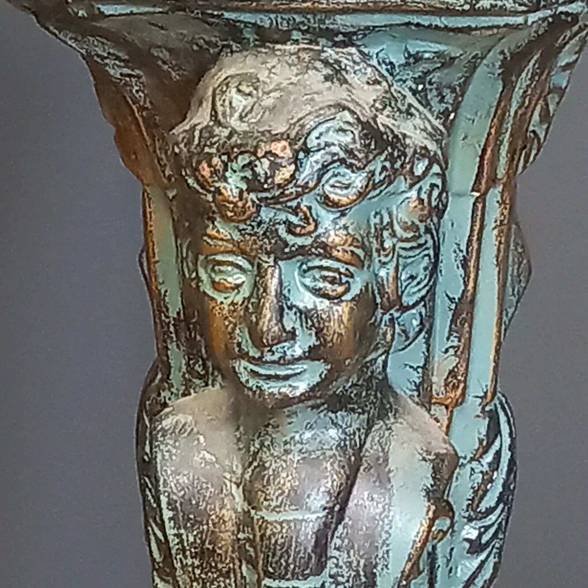 Antique ceramic column faux bronze