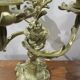 Pair of 3-arm bronze art-nouveau candlesticks