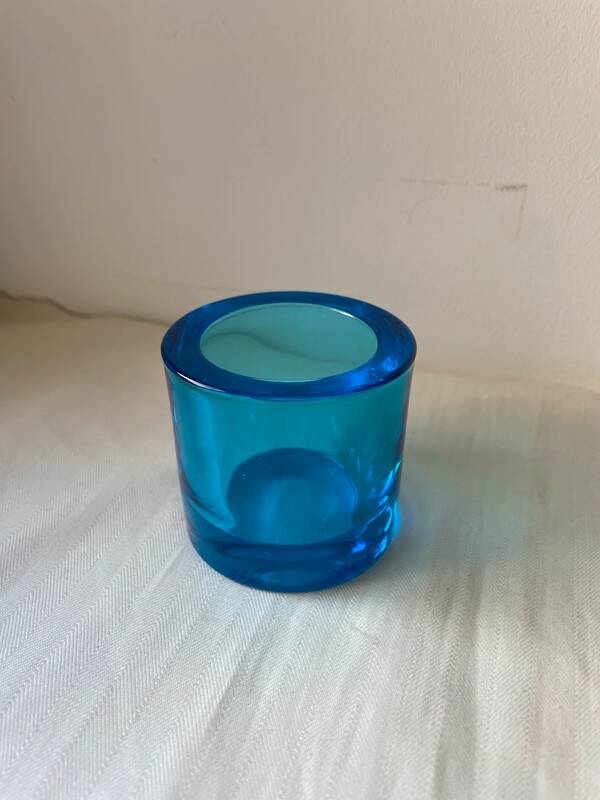 Vintage Sky Blue Iittala Kivi x Marimekko Candle Holder